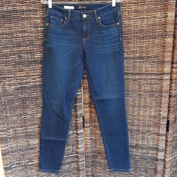Kut from the Kloth Mia Toothpick Skinny Jeans Women's 6 Dark Wash Mid Rise - Picture 1 of 7